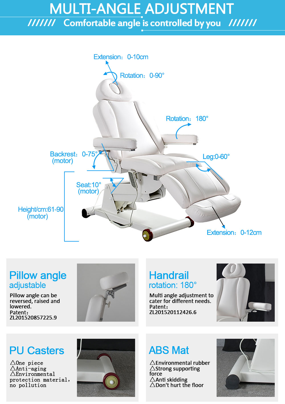 Adjustable Height Dental chair