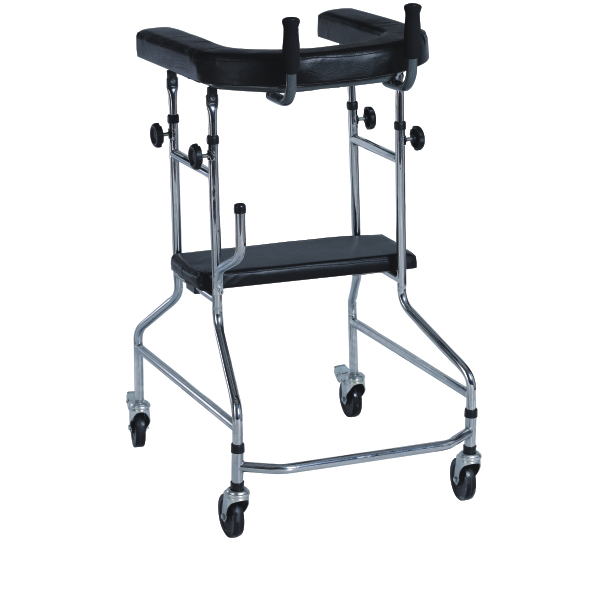 Folding rollator walker